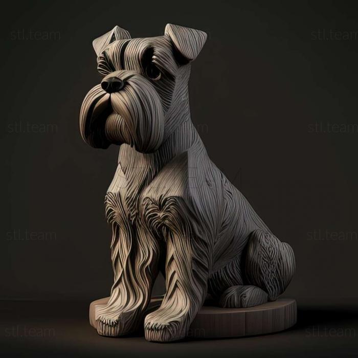 3D model Zwergschnauzer dog (STL)